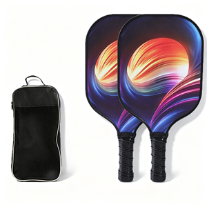 Raquette de pickleball GQK, noire unie, sans bordure, poignée antidérapante, forme standard, pour enfants et adultes, toutes saisons, entraînement, légère - Product Image 1