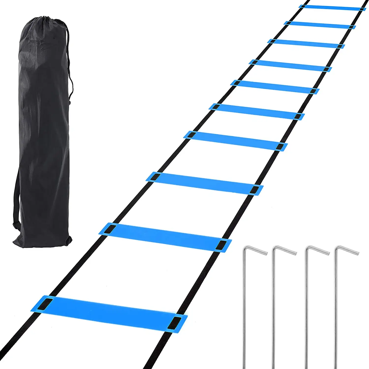 7 Meters 13 Rungs Agility Ladder Training Ladder For Soccer Basketball Trainers Feet Training Equipment With 1 Carry Bag 4 Nails