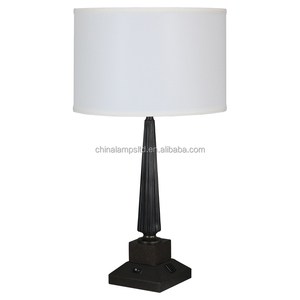 Lámpara de Mesa con Base de Cerámica Blanca y Pantalla de Tela Blanca para Dormitorio de Hotel, Sala de Lectura Retro o Uso Doméstico - Product Image 3