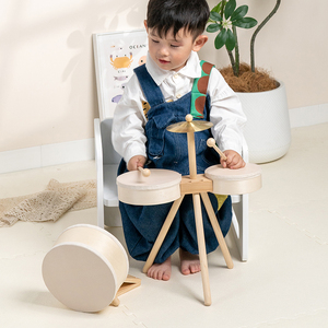 New Arrival Wooden Music Drums Percussion Instruments Multi Functional Educational Drum Set with Pedals for Kids Boys and Girls - Product Image 2