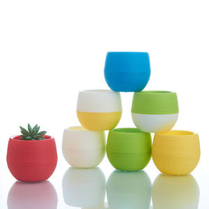 Vaso Rotondo in Plastica <span class=keywords><strong>per</strong></span> <span class=keywords><strong>Semi</strong></span> di Cactus, Vaso <span class=keywords><strong>per</strong></span> Piante Succulente con Fori di Drenaggio, Fioriera Bianca - Product Image 5
