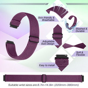 Bracelets de montre ajustables et extensibles de 20 mm (unisexe), bracelet de montre de 20 mm pour bras/cheville/triceps pour montre connectée / montre universelle - Product Image 3