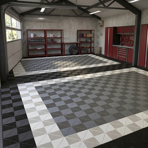 Dalles de <span class=keywords><strong>garage</strong></span> antidérapantes en PP emboîtables 40x40cm, design chinois, épaisseur 18mm, pour <span class=keywords><strong>garage</strong></span>, atelier, hôpital - Product Image 2