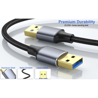 Cable USB Corto de Doble Cara, Macho a Macho