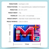 Clé USB Carte de Crédit Personnalisée avec Logo 8 Go 16 Go 32 Go USB 2.0 3.0 Cadeau Promotionnel d'Entreprise avec Boîte Cadeau pour Événements Corporatifs
