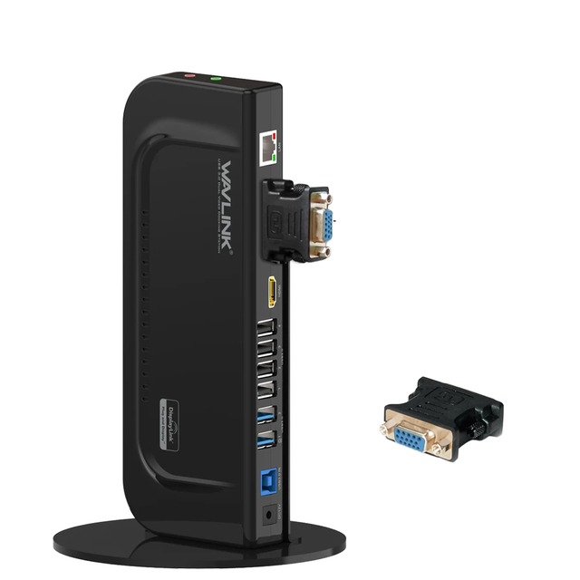 Wavlink Gigabit Ethernet USB 3.0 Dual Display Docking Station Universal Aluminium Alloy Adapter Laptop/PC/Mac /DVI/VGA Audio