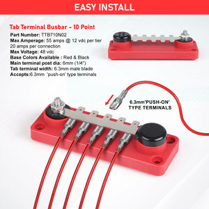 Barra de Distribución de Energía de Grado Marino, Tipo Red Label, de 10 Puntos, de Una Sola Capa, 55A, 12V - Product Image 4