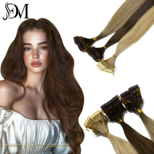 Extensión de cabello original rusa 6D de alta calidad, cutículas de doble tracción alineadas <span class=keywords><strong>sin</strong></span> nudos en el salón, extensión de cabello humano 6D - Product Image 2