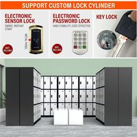 Casier métallique à 15 portes avec serrure à code pour vestiaire, salle de sport, étudiants, employés, école
