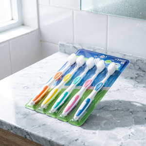 Adult Dual Bristled Toothbrushes 5 Pack Premium Oral Care <b>Brush</b> For Daily Use - Product Image 1