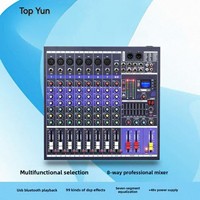 Top Yun EFX9 8-Kanal Professioneller Mixer 99 DSP-Effekte USB Phantomspeisung für 110-240V für Live-Übertragung Konferenz