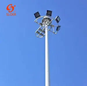 SLOER Customized 30m 40m Flood Lighting Lamp Pole High Mast Lighting Tower For Football Stadium And Airport Seaport