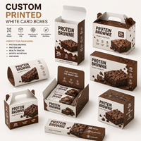 Boîte en carton blanc pour brownie protéiné, emballage nutrition sportive, boîte en carton SBS 18pt, impression couleur