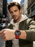 Reloj de Fibra de Carbono con Cristal de Zafiro de 39 mm, Movimiento Seiko Vk63, Logotipo Personalizado, Logotipo Estéril, Cronógrafo de Velocidad, Fecha, Cuarzo, Tona