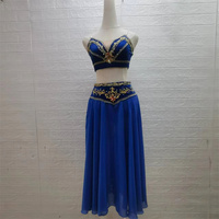 Attractive New Royal Blue Long Chiffon Dress 2 Costumes de performance séparés-Jupe de 55 pouces