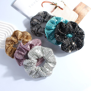 Chouchous en maille à paillettes brillantes, élastiques et ajourés, pour femmes, pour les fêtes et le quotidien - Product Image 3