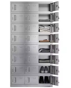 Armoire d'angle en acier inoxydable, casier métallique gain de place pour petites pièces ou hôpitaux, pour le rangement des vêtements - Product Image 2