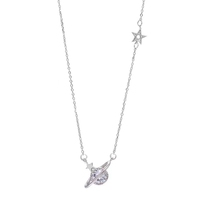 Collier Planète FY-0433 pour Femme en Argent Sterling S925 avec Pendentif Zircon Personnalisé Tendance et Polyvalent