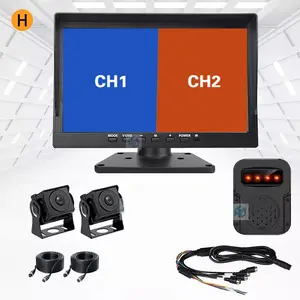 10.1 polegada Sistema de Monitoramento Invertendo Truck Monitor MP5 Touch Screen 4ch 1080p Câmera 15m Cabo Câmera Dash Cam Segurança para carros