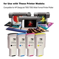 Cartouches d'encre compatibles HP 738 pour imprimante grand format HP DesignJet T850 Cartouches d'encre 130ml 300 738