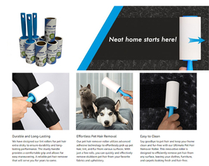 <span class=keywords><strong>Rouleau</strong></span> adhésif anti-poussière en plastique de 10 cm, 90 feuilles par <span class=keywords><strong>rouleau</strong></span>, 720 feuilles au total, <span class=keywords><strong>rouleau</strong></span> anti-peluches manuel pour le nettoyage domestique et des meubles - Product Image 5