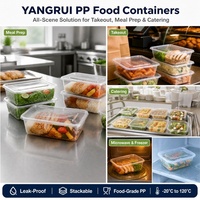 Boîte à lunch bento transparente en plastique de qualité alimentaire sans BPA avec logo personnalisé YANGRUI pour pique-nique et fête