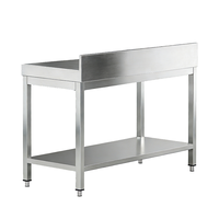 Plan de travail en acier inoxydable 304 sur mesure, 2 niveaux, pieds renforcés, table de travail en acier inoxydable pour boucherie