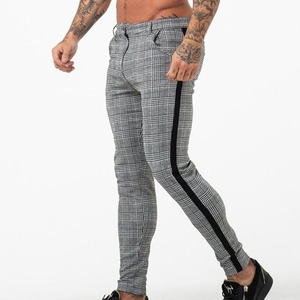 <span class=keywords><strong>Pantalones</strong></span> Casuales de Algodón <span class=keywords><strong>para</strong></span> <span class=keywords><strong>Hombre</strong></span>, Corte Ajustado, <span class=keywords><strong>Pantalones</strong></span> Chinos Ajustados, Color Gris, Largo hasta el Tobillo, Estilo Urbano, con Rayas Laterales - Product Image 1