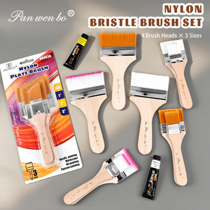 Panwenbo – Lot de 3 pinceaux à <span class=keywords><strong>vernis</strong></span> artistique, grands pinceaux plats en nylon pour artistes, ensemble de pinceaux pour peinture acrylique, huile, aquarelle, <span class=keywords><strong>vernis</strong></span> et toile - Product Image 3