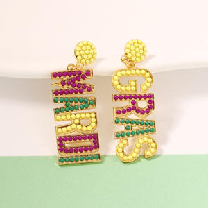 Mardi Gras orecchini di carnevale viola tendenza Crazy gioielli per le vacanze regali Festival gioielli orecchini per feste orecchini Vintage per le donne - Product Image 3