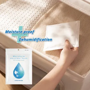 SHIMOYAMA Gel Moisture Absorber Packets (5 Pack) & Odor Eliminator, Humidity Packs, Hanging Closet Dehumidifier Bags