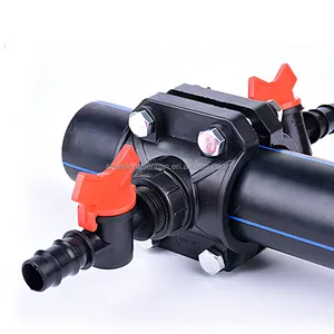 agriculture irrigation equipment and tool 1/2" 3/4'' 1" 2" pvc connector water plastic saddle clamp watering irrigation system