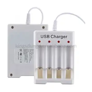 USB 4 slot caricabatteria a ricarica rapida protezione da cortocircuito stazione batteria ricaricabile AAA e AA