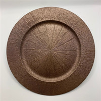 Assiettes de présentation en plastique doré pailleté de 13 pouces pour assiettes de dîner, décoration de mariage et de fête