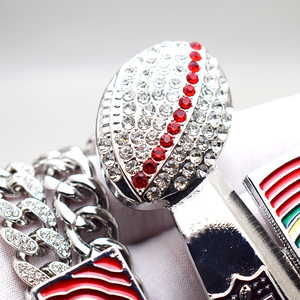 XILAI 2025 <span class=keywords><strong>Collier</strong></span> de football Super Bowl de Philadelphie, pendentif en métal de haute qualité en rhéinite, bijoux de sport hip-hop - Product Image 2