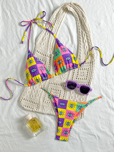 Bikini Brasiliano con Stampa Floreale 2026, Costume da Bagno Sexy con Reggiseno Push-up e Slip a Vita Bassa - Product Image 4