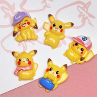 Breloques en résine mignonnes de style dessin animé Pokémon pour remplissage de slime, maison de poupée, artisanat DIY, coque de téléphone, frigo, pince à cheveux