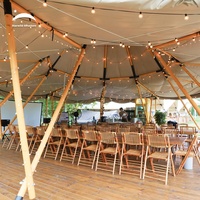 Combinaison extérieure Glamping Tente indienne Safari Toile de coton Cadre en bois Tipi Yourte Tipi Tente de fête Mariage