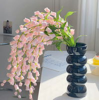 Rangkaian Bunga Hydrangea Mawar Buatan Tiruan Realistis Tahan UV Perlengkapan Pernikahan Dekorasi Rumah untuk Hari Valentine