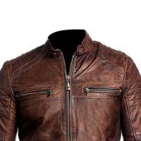 Veste en cuir pour homme de qualité supérieure, col montant, écologique, imperméable, décontractée, pour l'hiver, haute qualité, vente chaude