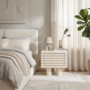 Table de chevet moderne en bois de style français, meuble de rangement simple pour chambre à coucher, armoire pour salon en acier inoxydable - Product Image 1