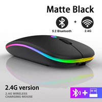 Mouse Gaming portabel Mini, ultra-tipis ergonomis USB vertikal dapat diisi ulang nirkabel stok 3D Mouse optikal Backlit untuk laptop