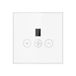 Tuya Smart Wifi Plafondventilator Switch Eu Standaard Glazen Aanraakwand App Afstandsbediening Smart Life Draadloze Aanraakventilator Schakelaar