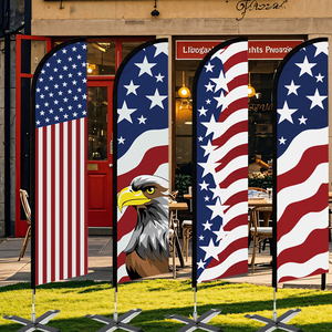 Bandera personalizada de Swooper de plumas de EE. UU.-Poste no incluido, al aire libre para playa pancarta publicitaria, clubes deportivos y decoraciones - Product Image 3