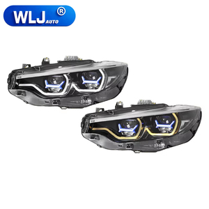 Gruppo Fari a LED WLJ per <span class=keywords><strong>BMW</strong></span> <span class=keywords><strong>Serie</strong></span> <span class=keywords><strong>4</strong></span> F32 2013-2020, Stile M4 con Anello <span class=keywords><strong>Blu</strong></span>, DRL Bicolore, Proiettore Plug and Play - Product Image 2