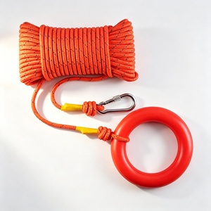 Corde de sauvetage flottante robuste avec anneau et mousqueton pour <span class=keywords><strong>piscine</strong></span> et lac – Offre spéciale - Product Image 1
