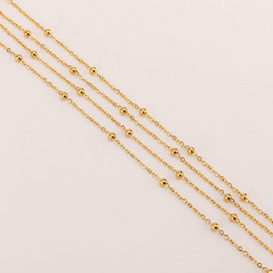304 Stainless Steel Cross Beading Chain High Quality Protective Coating Beaded Chain <b>Rosary</b> for Necklace Bracelet Jewelry Making - Product Image 4