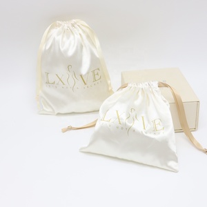 Custom Logo Printed Silk Gift Jewelry Drawstring <b>Bags</b> Soft Luxury Silk Satin Underwear Packaging <b>Dust</b> Pouch - Product Image 4