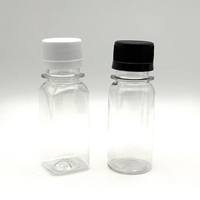 Nouvelle bouteille carrée vide en plastique PET de 2 oz pour le stockage de jus, café infusé à froid fait maison, smoothies, lait, avec couvercle transparent