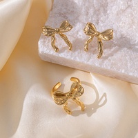 Anneau papillon ouvert en acier inoxydable plaqué or 18 carats, tendance nouvelle, classique, réglable, fabricant de bijoux